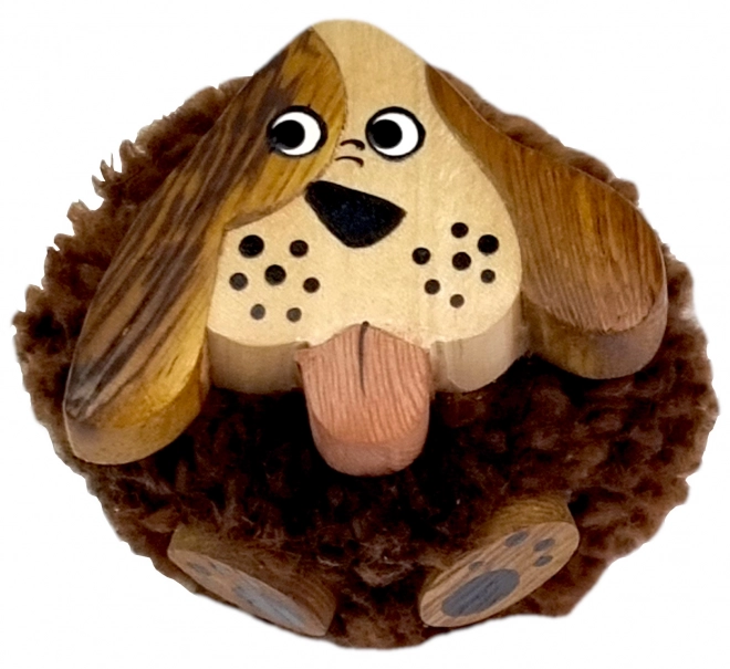 Grote houten magneet Pompom Hond