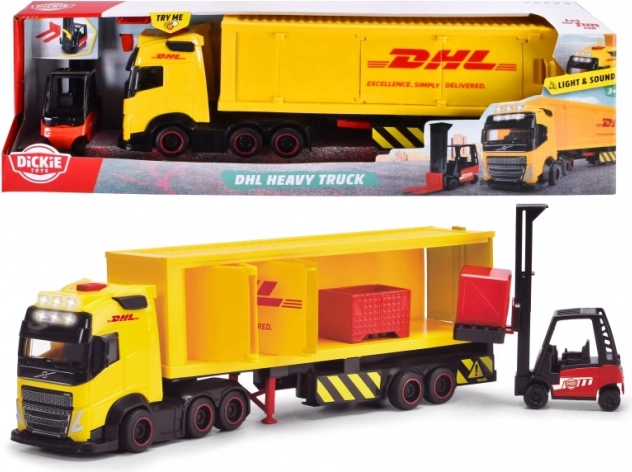 vrachtwagen met aanhanger DHL 35 cm van Dickie Toys