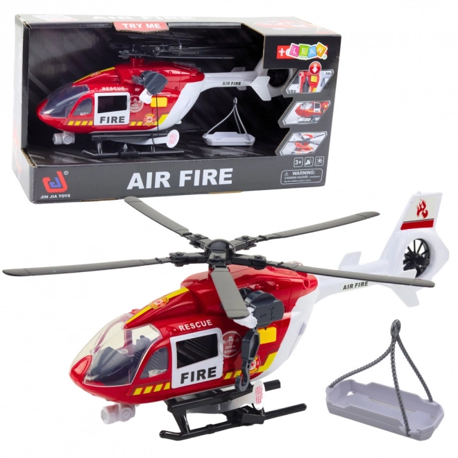 Brandweerhelikopter met brancard, met licht en geluid