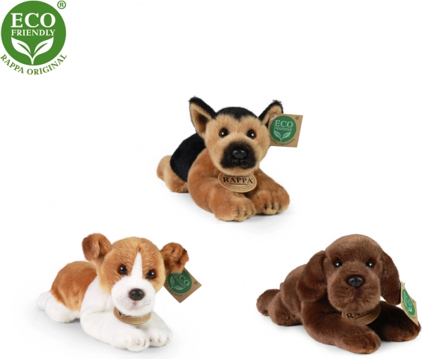 Plush Lying Dog 18 cm eco‑friendly – non‑functional sound