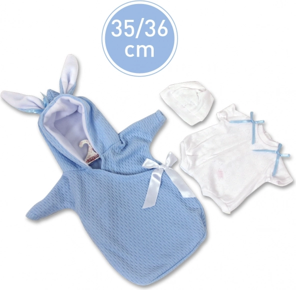 Llorens outfit for New Born doll 35–36 cm with hood and ears