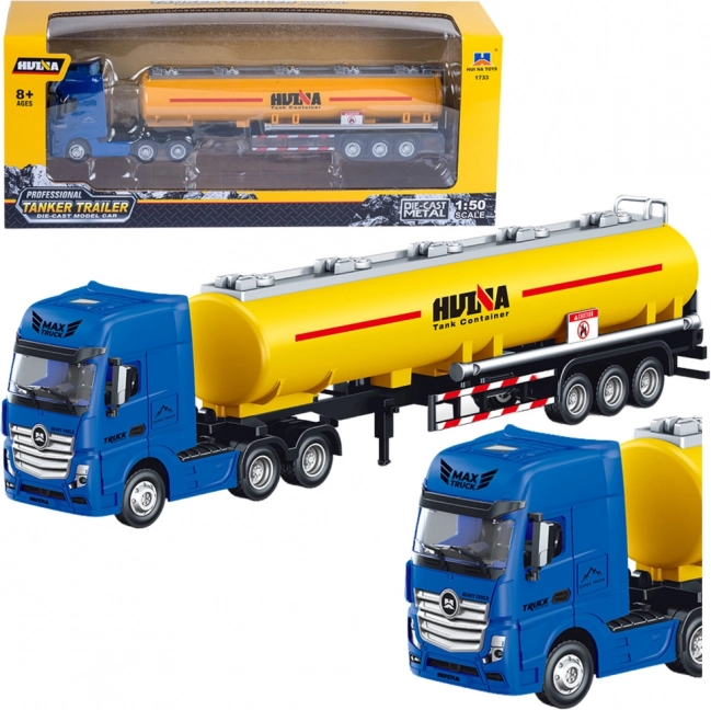 Yellow tank truck Huina 1:50