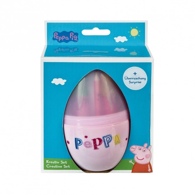 Ei met creatieve benodigdheden M Peppa Pig