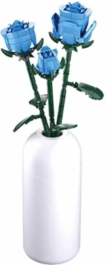 SLUBAN roses bleues dans un vase – jeu de construction en briques