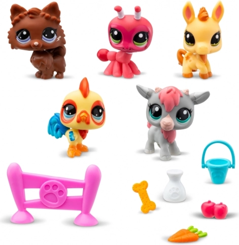 Cinq animaux et une multitude d’accessoires