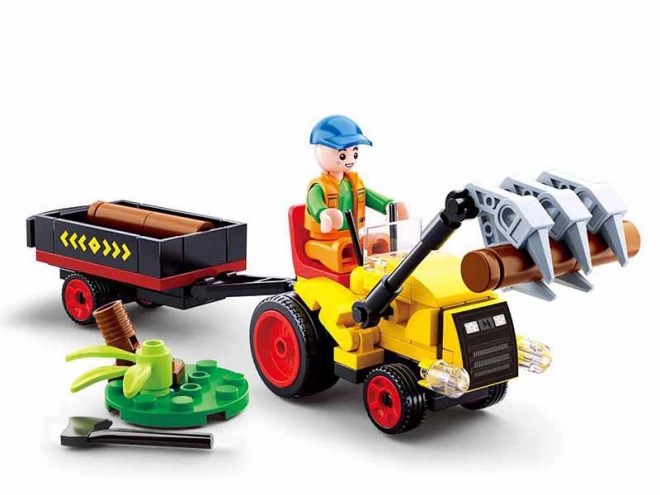 Sluban Stadt Farm Traktor mit Anhänger