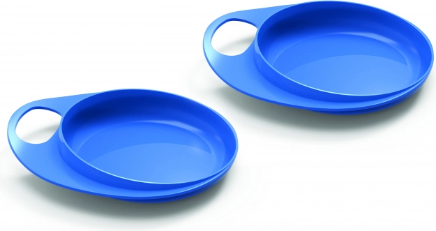 Borden met verhoogde rand, pastelblauw (2 stuks)