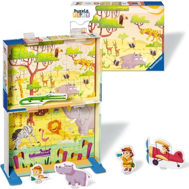 RAVENSBURGER Puzzel&Speel: Safari 2x24 stuks