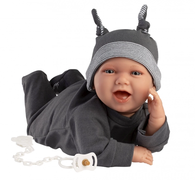 Llorens 74107 NEW BORN - realistische baby pop met geluiden en zacht stoffen lichaam - 42 cm