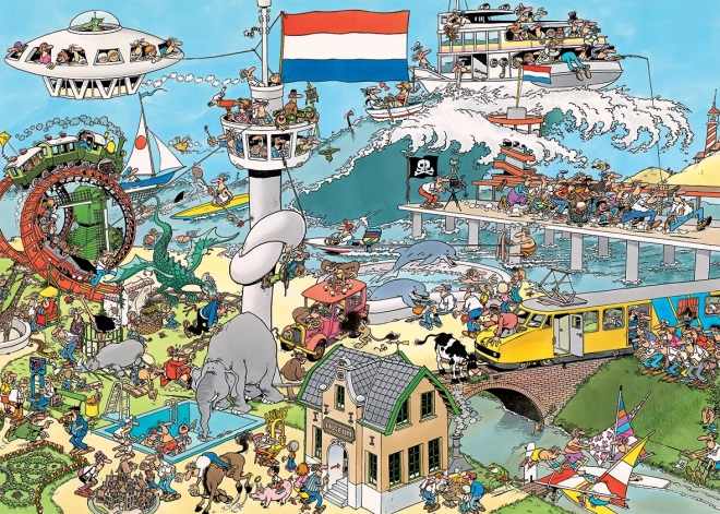 JUMBO Puzzel JvH Transportchaos en Met Vliegtuig en Boot 2x1000 stukken