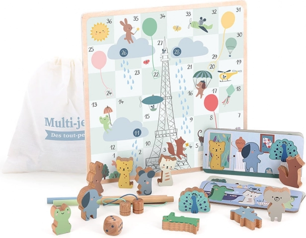 Set of Games with Animals for the Youngest 4 in 1 Vilac