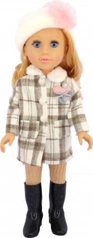 Sound doll 48 cm with coat and hat