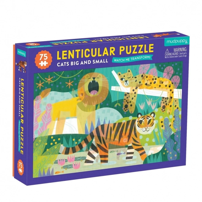 Lenticulair puzzel katten klein en groot