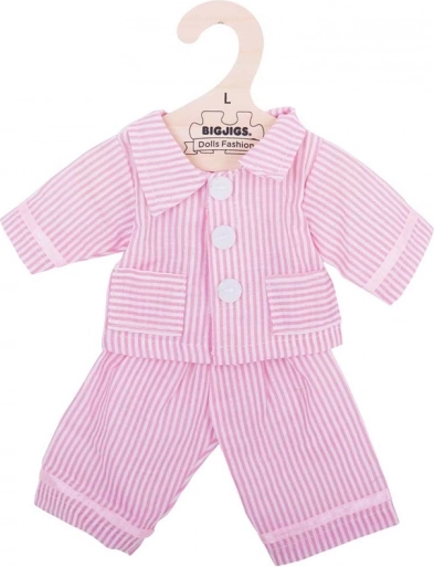 Pyjama rose à rayures pour poupée 38 cm
