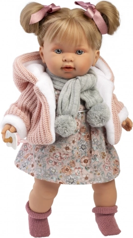 Llorens Alexandra realistische pop met geluiden en een zacht stoffen lichaam 42 cm