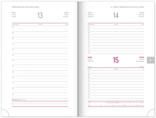NOTIQUE Dagelijkse Agenda Balacron 2025, donkerblauw, 13 x 18 cm
