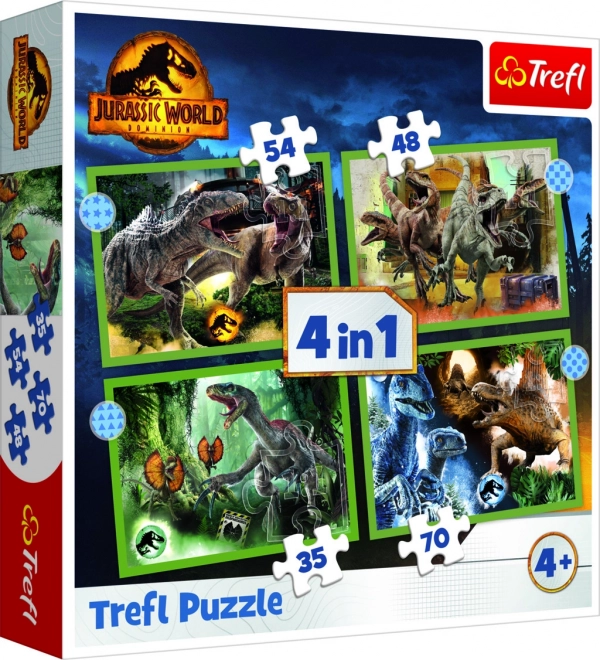 Puzzel 4v1 gevaarlijke dinosauriërs Jurassic World