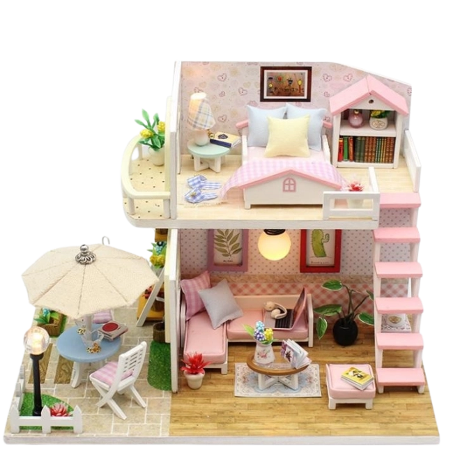 Zweistöckiges Design mit Mini-Möbeln