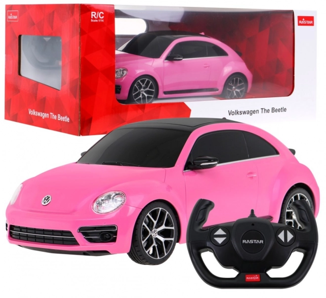 Auto op afstandsbediening R/C Volkswagen Beetle Rastar 1:14 roze