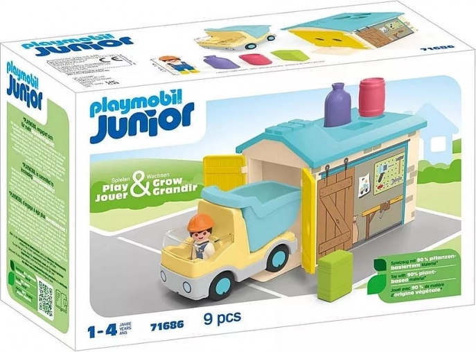 Set mit Junior-Figur – Lastwagen mit Garage und Formensortierer