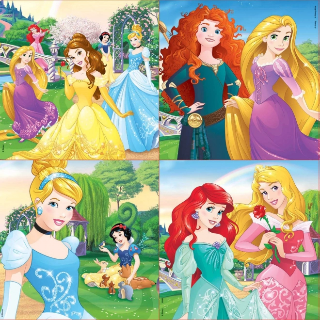Puzzel in koffertje Disney prinsessen 4v1