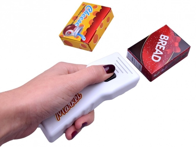 Kindersupermarkt mit Kasse und Scanner