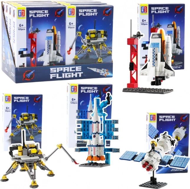 Spacecraft Building Set 87–120 pieces – mix of models