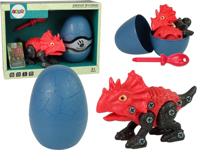 construction kit dinosaur triceratops with egg and screwdriver