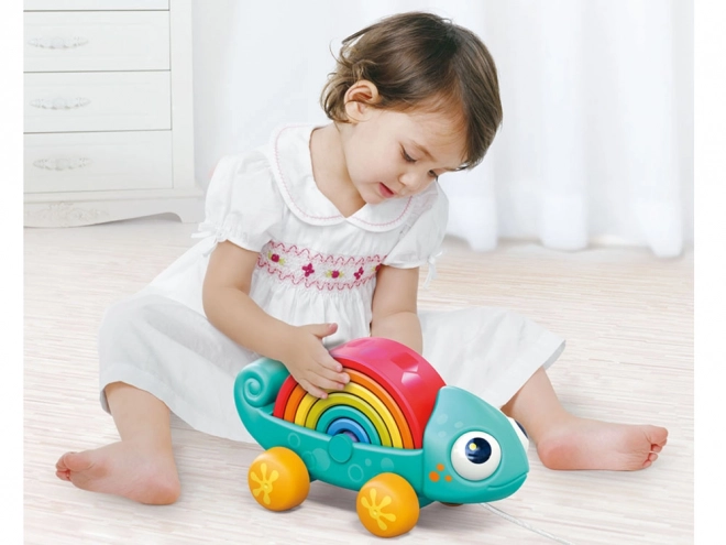 Montessori regenboogkameleon puzzel 18m+