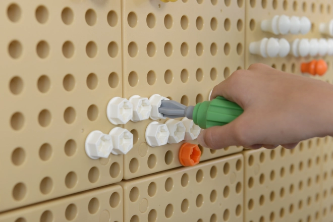 Masterkidz gereedschapsset met boormachine en 8 elementen voor wetenschappelijk-creatief STEM-bord