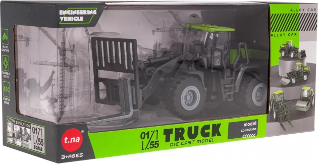 Metal bulldozer for kids – Black‑green