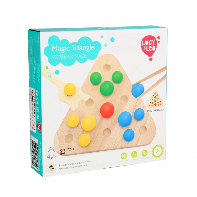 Lucy & Leo Magische Driehoek 2-in-1 - houten spel met voorbeelden