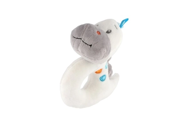 Dinosaurus rammelaar pluche 13cm op kaart in zakje 0+
