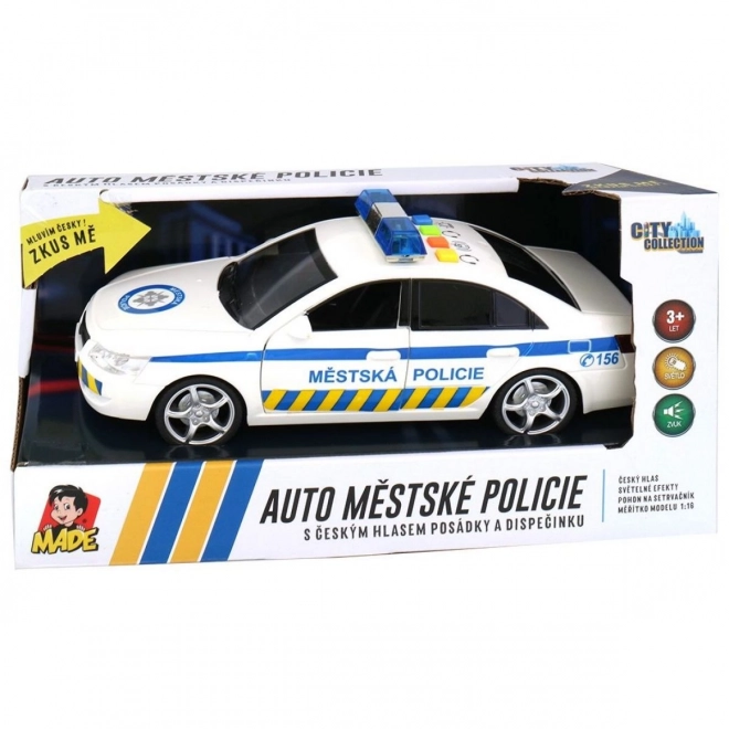 Stads politieauto met stem