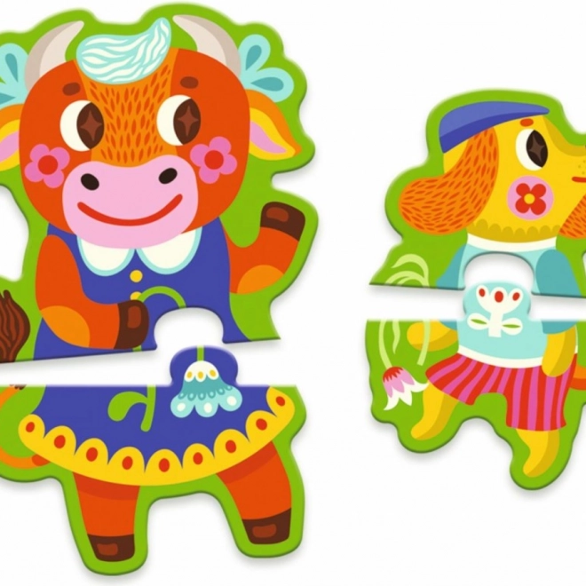 DJECO Puzzle Big and Small on the Farm