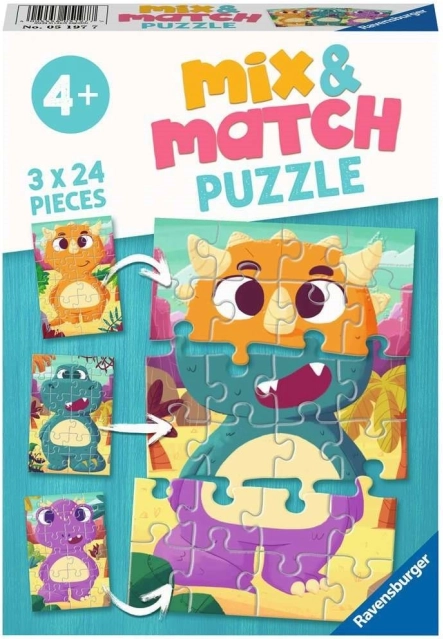 RAVENSBURGER Puzzle Mix & Match: Cute Dinosaurs 3×24 pieces