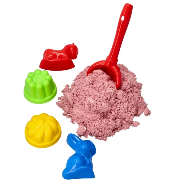 ADAM TOYS Kinetisch roze zand 2 kg + vormpjes en schep