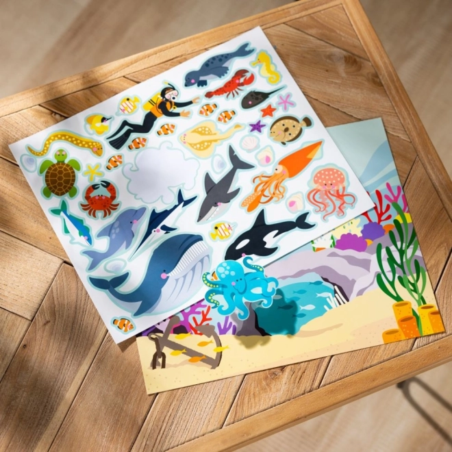 Herbruikbare stickers met landschapsmotieven