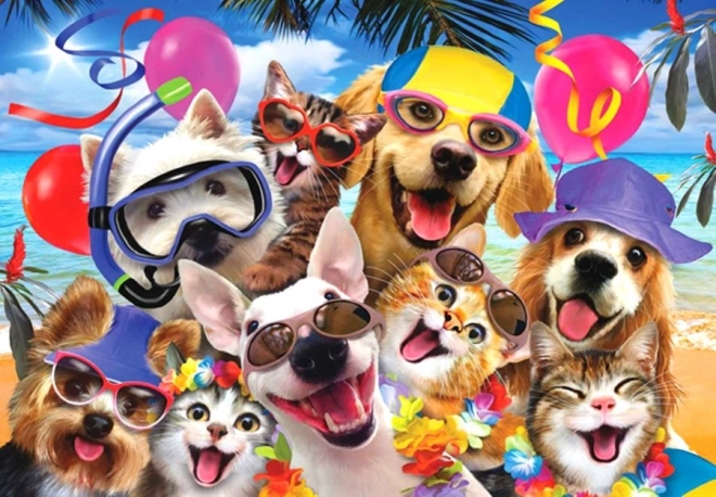 Puzzle Selfie de la fête sur la plage 260 pièces