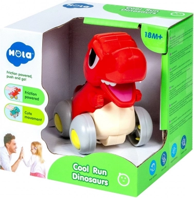 Interactive wheeled dinosaur with movable jaw