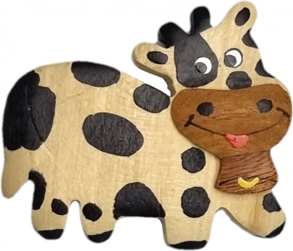 Houten magneet – grote koe