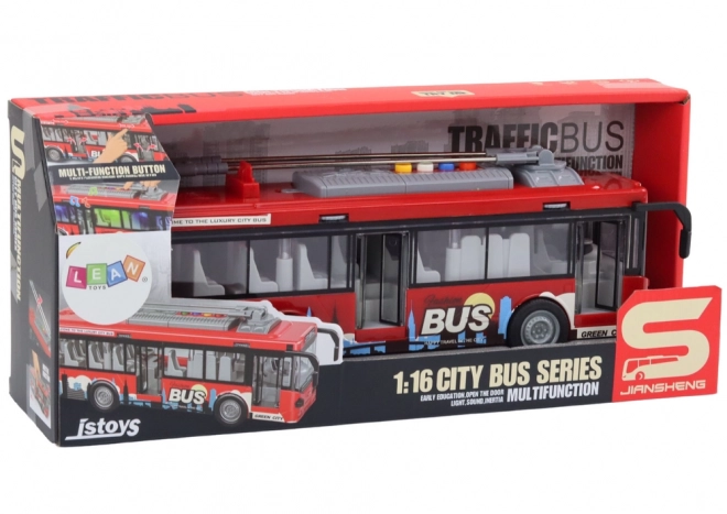 Trolleybus 1:16 Lichten Geluid Aandrijving Rood