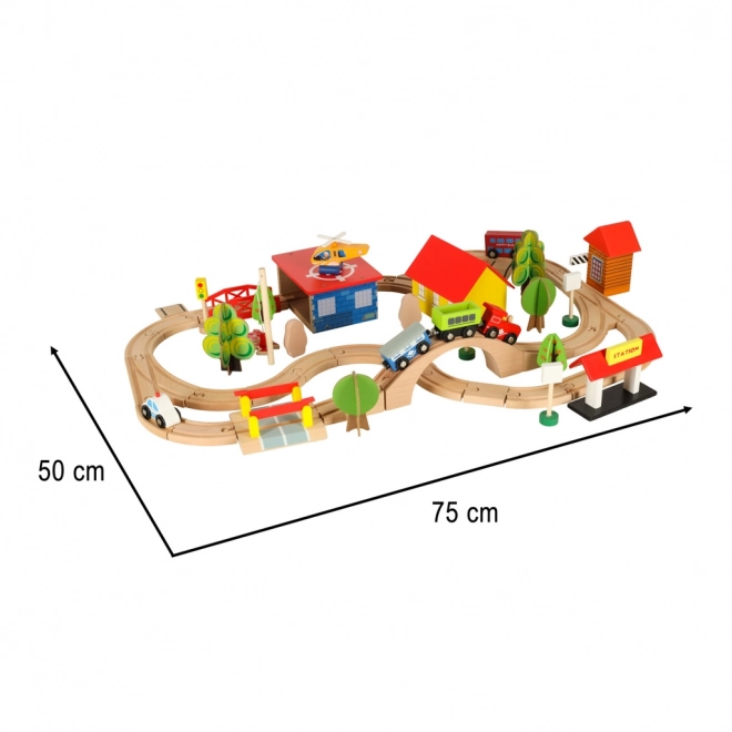 Houten treindeel voor kinderen 69 delen