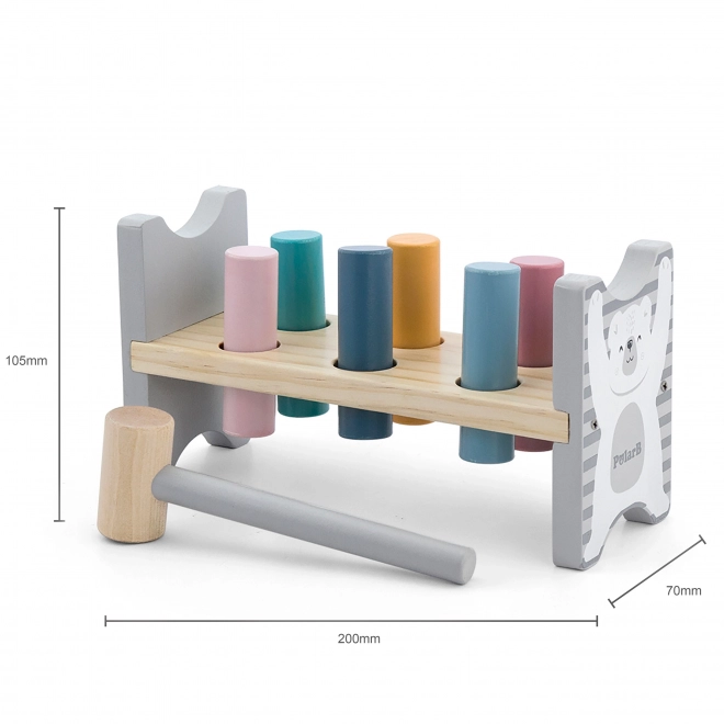 Houten set PolarB Pyramide en hamerbank Beertje Montessori