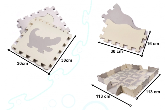 Contrasterende beige schuimpuzzels met diertjes