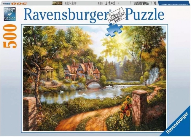 Ravensburger puzzel Huisje aan de rivier 500 stukjes
