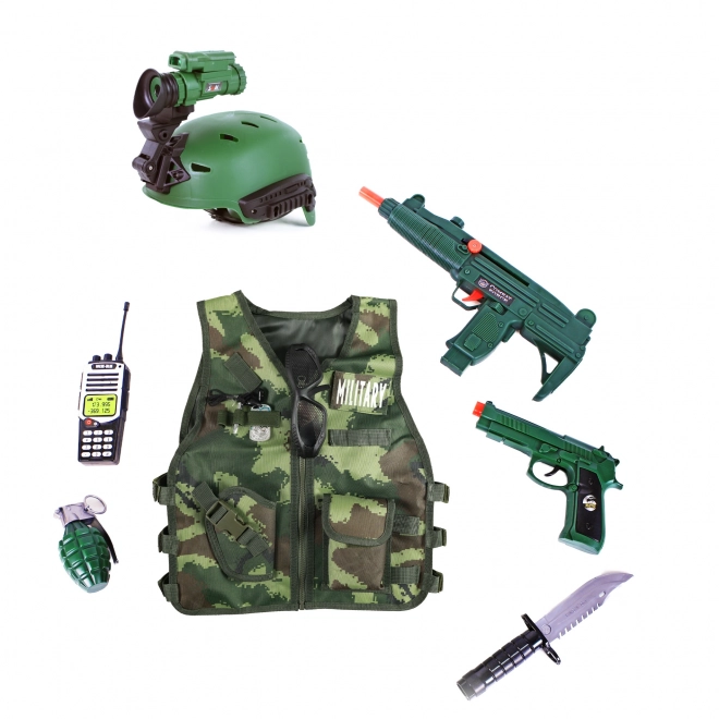 Kinderset militaire vest met accessoires