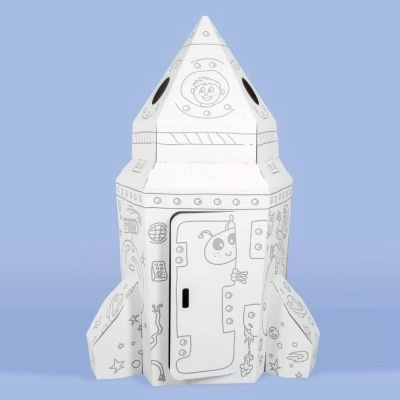 Large Cardboard Rocket for Coloring