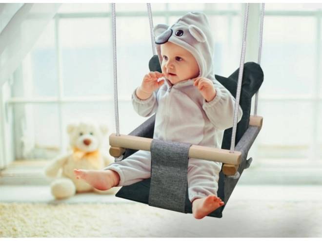 Wooden Baby Swing with Bucket Seat
