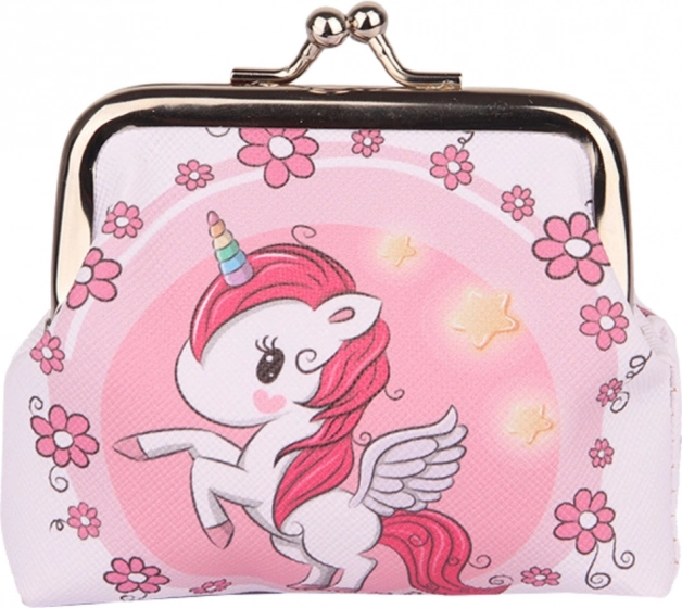 Portefeuille pour enfant avec licorne et fleurs 10x9 cm
